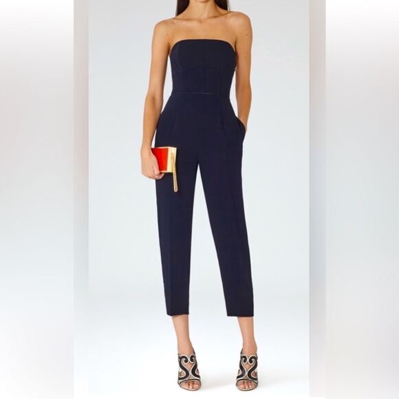 Reiss Anouk Strapless Jumpsuit blue size - Main Image